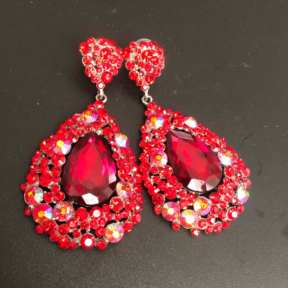 Large Red Earrings